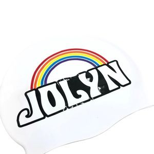 Jolyn Clothing Swim cap Discontinued Electric Blue and Rainbow
